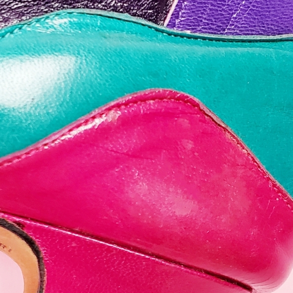 SOLDVtg 80s colorblock boots/heels - Picture 13 of 16